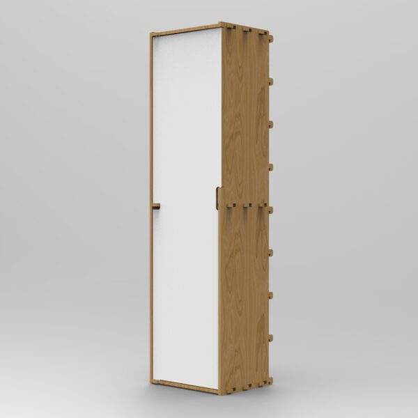 Vaeg 430 stand alone tall storage cupboard plywood with white doors 1